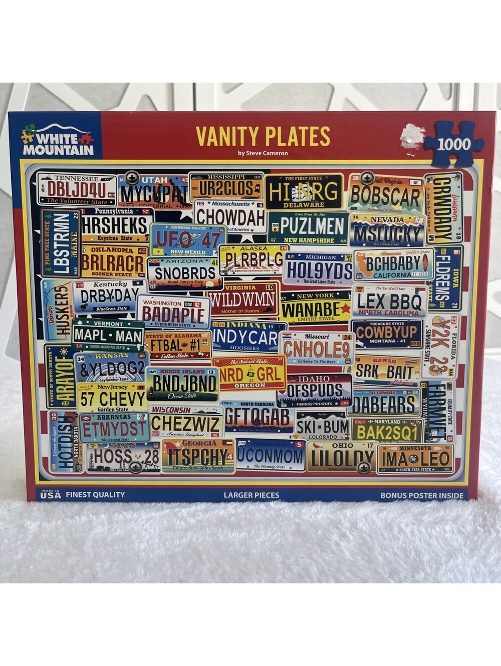 "VANITY PLATES" WHITE MOUNTAIN Steve Cameron - 1000 pc PUZZLE #1841